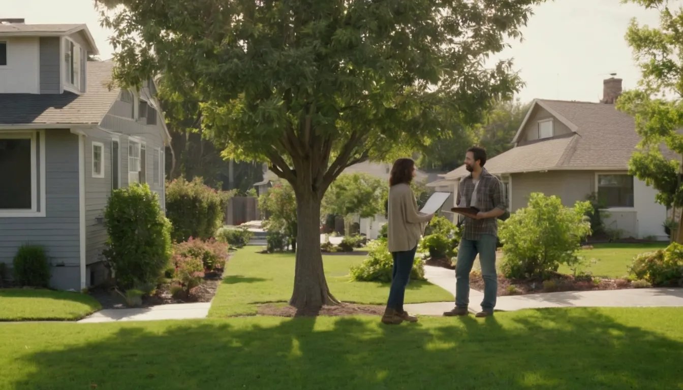 A homeowner reviewing a tree estimate with a local provider in the Houston area
